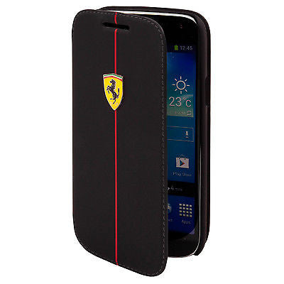 CG Mobile Ferrari Book Type Flap Black Case Galaxy S4 Mini FEFORLBKS4MBL